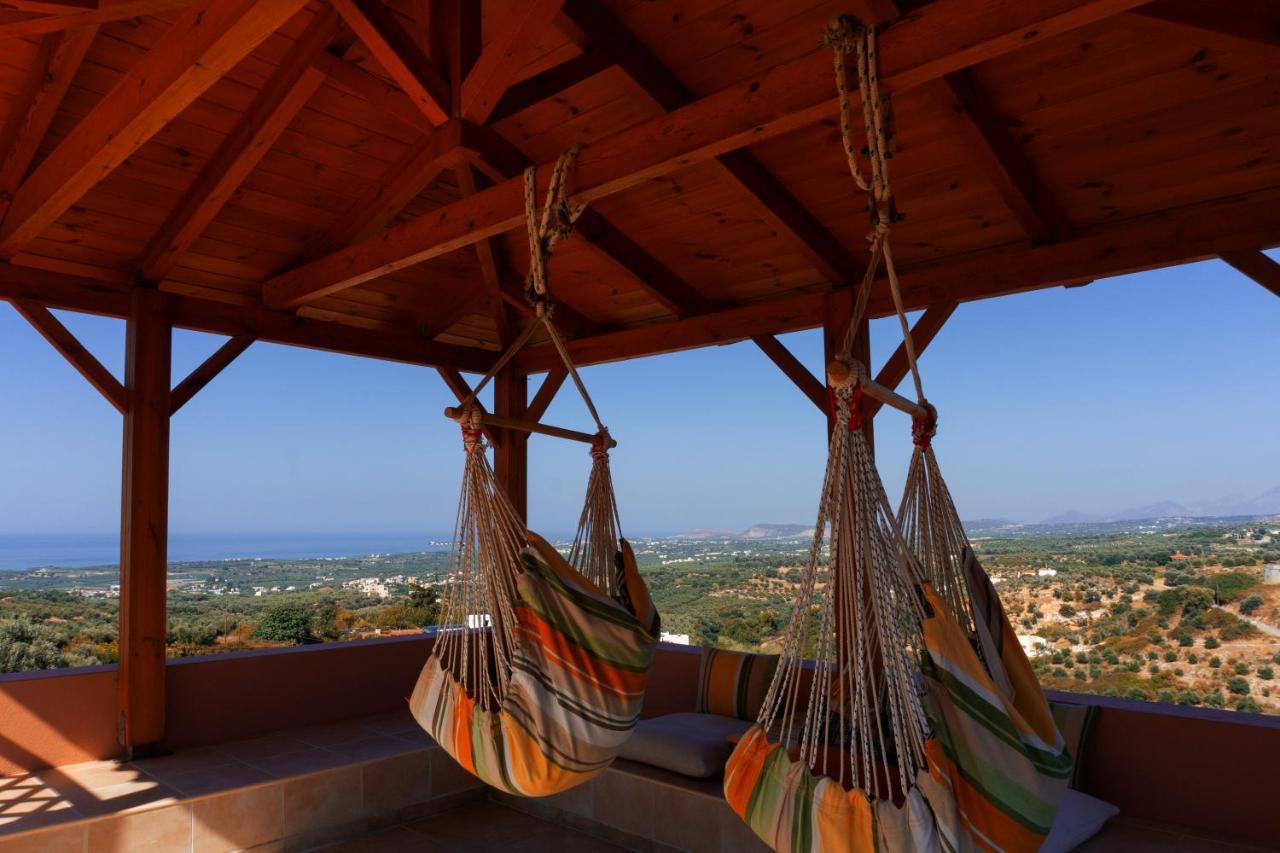 Villa Sunset With Stunning Sea View, Kids Area And Hammocks On Roof Terrace Agia Triada Екстериор снимка