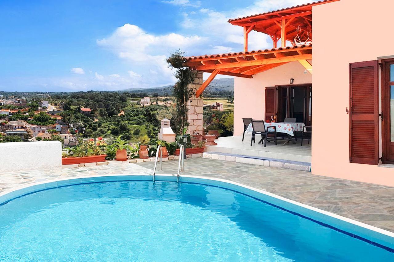 Villa Sunset With Stunning Sea View, Kids Area And Hammocks On Roof Terrace Agia Triada Екстериор снимка